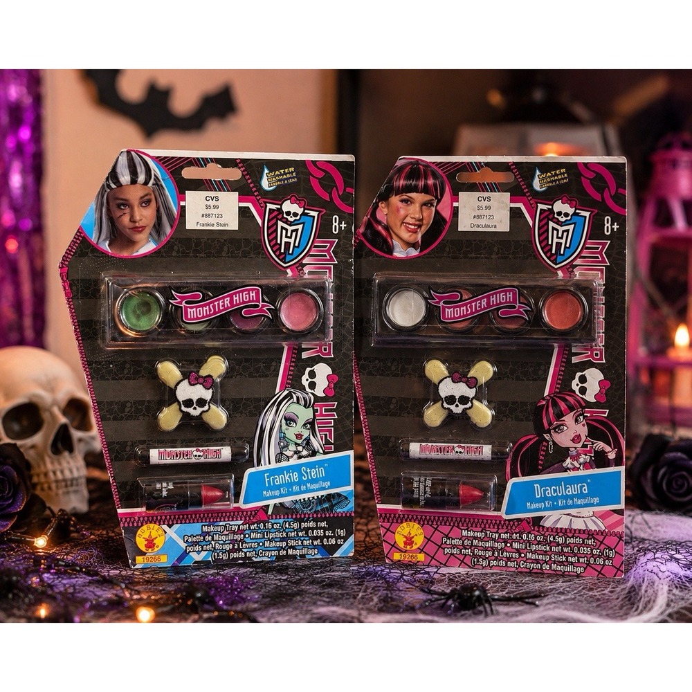 Rubie’s Monster High Frankie Stein Draculaura Makeup Kit Set Halloween NOS